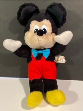 *SALE* Vintage Applause Mickey Mouse Plush w/Blue Bowtie Approx 8”